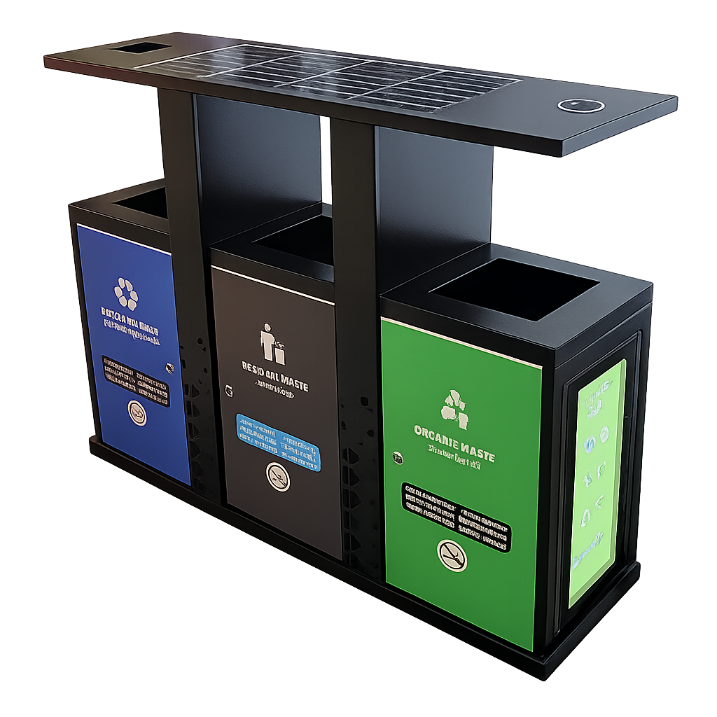 SMART SOLAR-POWERED WASTE BINS