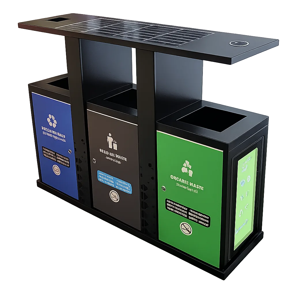 SMART SOLAR-POWERED WASTE BINS